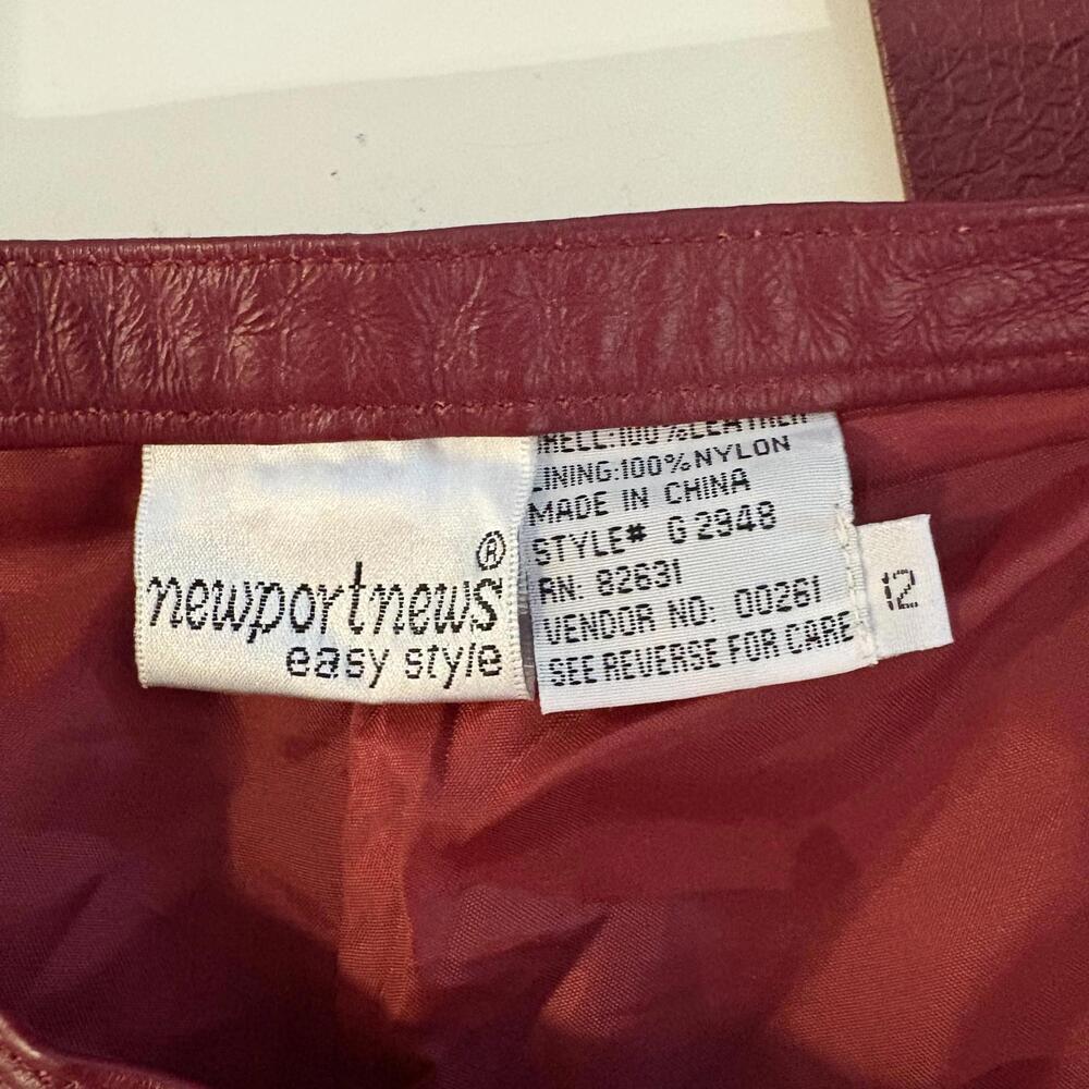Vintage Y2K Newport News Cranberry Genuine Leather Pants 12 - Picture 8 of 8